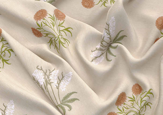 William Morris At Home Lily Flower Embroidery, Nettle - Roman Blind - Image 4